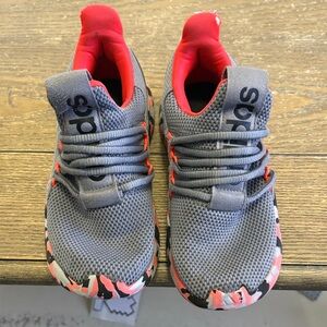 Adidas Kids Gray and Pink Sneakers